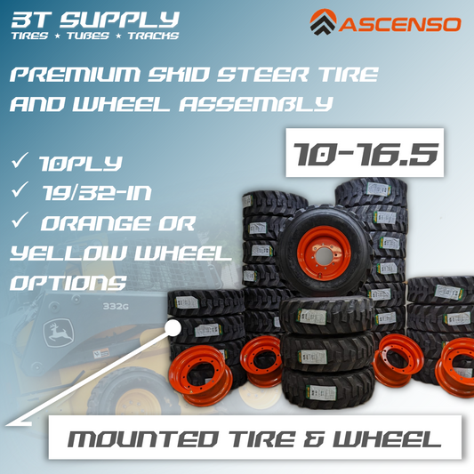 ASCENSO 10X16.5 SKID STEER TIRE & WHEEL ASSEMBLY